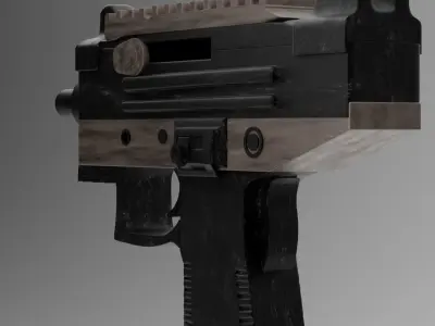 UZI gun Low-poly 3D model purchase