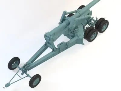 155 mm Gun M1 Long Tom 3D model