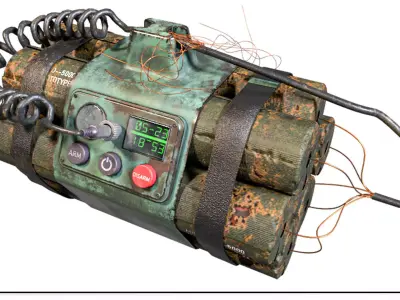 Dynamite 14 Low-poly 3D model