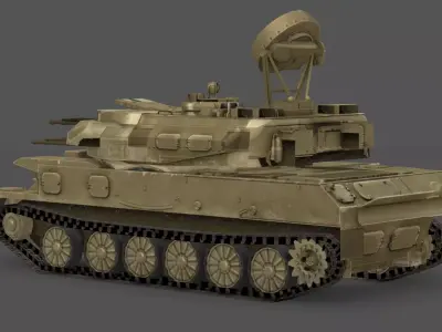 ZSU 23 4 Shilka Low-poly 3D model
