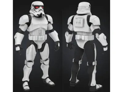 Elite Combat Trooper Low-poly 3D model