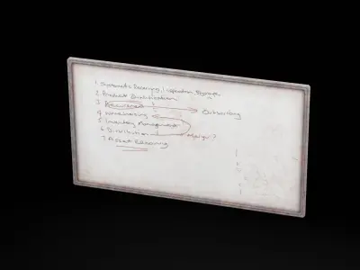 School Whiteboard Low-poly 3D model