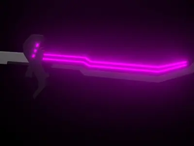 Sci-fi sword with neon lighting blade Low-poly 3D model