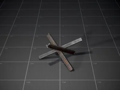 Anti-tank Barriers Low-poly 3D model