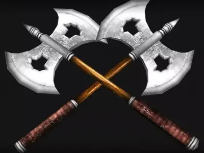 Battle Axe Low-poly 3D model 46