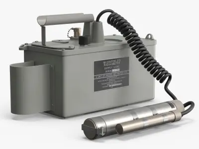 AN-PDR-27S Military Radiac Set With External Probe Gray 3D model