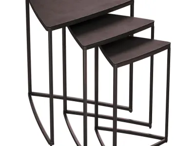 River Antique Rust Nesting Tables Crate and Barrel 3D model