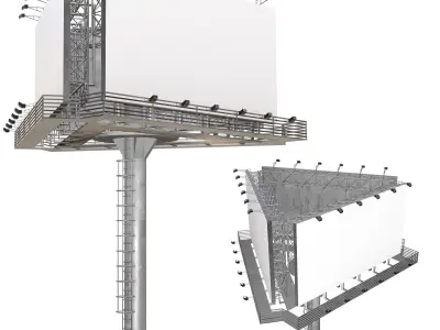Street and Road Billboard Low-poly 3D model