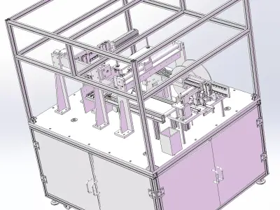 Non-standard detection gluing and packaging all-in-one machine 3D model