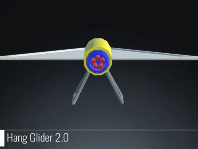 Hang Glider v2 - 3D Air Vehicles Low-poly 3D model