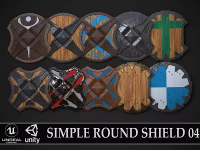 Round Shield04 Low-poly 3D model