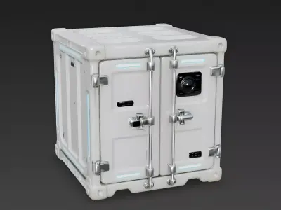 Realistic Sci-Fi Cargo Container 3D Model Low-poly 3D model purchase