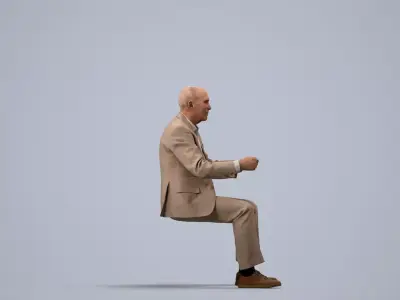 00140Pascal010 - Senior Caucasian man sitting in car 3D model