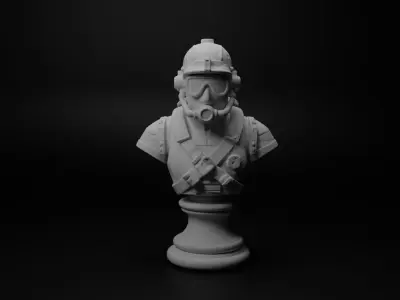 Combat Diver Bust Chess 3D print model buy