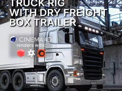 Heavy Construction and Truck Rig Bundle for Cinema 4D 3D Model Pack