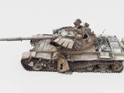 Russian T-90 tank destroyed by Ukrainian army 3D model purchase