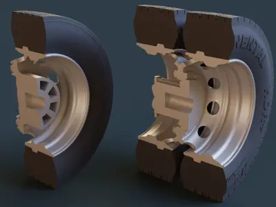 Truck Wheels print ready 3D print model