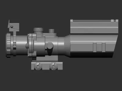 Highpoly Gun Scope model for gaming 3D model