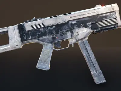 SN6 Submachine gun Low-poly 3D model