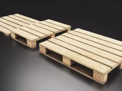 Wooden Euro Pallet 3D Model Low-poly 3D model