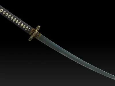 Katana Game Ready Low-poly 3D model