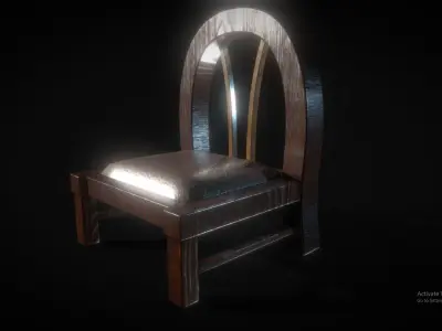 Cute lookin Wooden Chair Low-poly 3D model