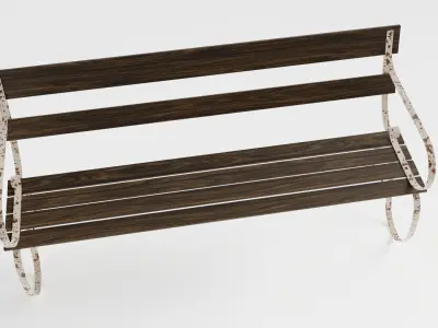 Old Antique Bench 3D model