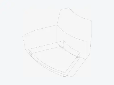 Seating - Contemporary - Blume - Type - Closing - Back - Round Low-poly 3D model