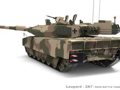 Leopard 2A7  Low-poly 3D model