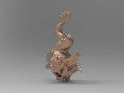 Fish engraving double  3D model