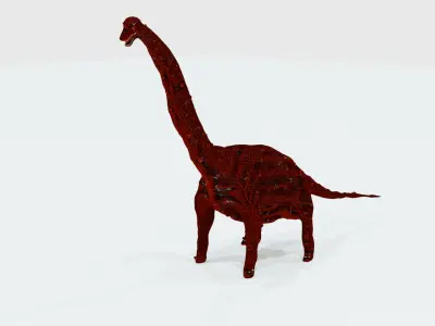 Red Brachiosaurus 3D model