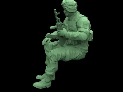 UKRAINIAN Tank Commander 3D print model