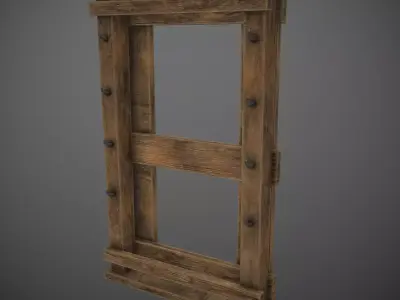 Wall Weapon Rack Low-poly 3D model