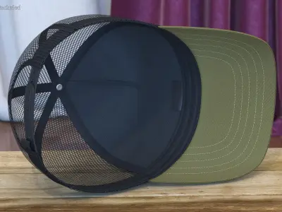 Trucker Cap Olive 3D model