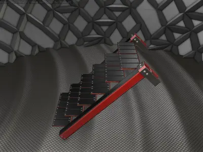 Sci-Fi Stairs - 14- Red Version Low-poly 3D model