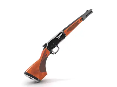 Classic Wooden Shotgun model pack Low-poly 3D model