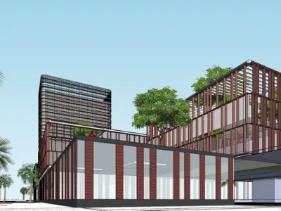 SU model of corporate service center office building 3D model