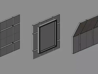 Heritage Transit Modular Subway Wall Kit Low-poly 3D model