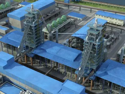 Steel Plant  Industrial Factory Complex 3D model