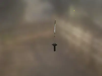 Katana sword in sky Free low-poly 3D model