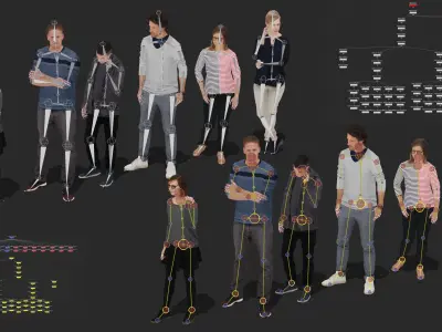  Rigged People - SixPack 02 - Realistic Lowpoly Characters 