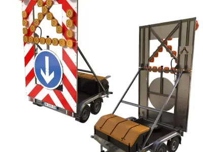 European Arrow Board Trailer 3D model