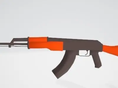 AK-47 Low Poly Free 3D model