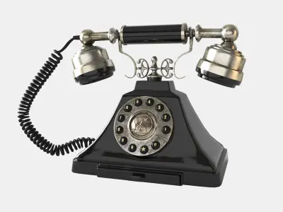 Old Fashioned 1930s Vintage Phone 3D model