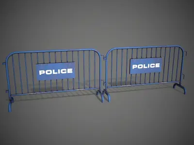 Police Barricade Low-poly 3D model purchase