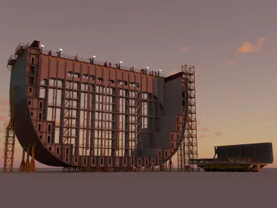 Container ship section 3D model