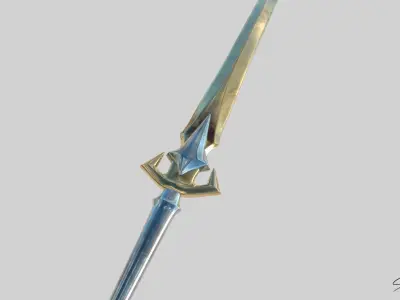  Lowpoly Sword 3D Model No Reference Unique Low-poly 3D model