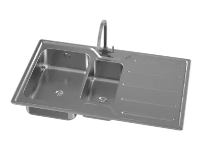  Stainless Steel 1.5 Bowl Kitchen Sink with Draining Board Model 