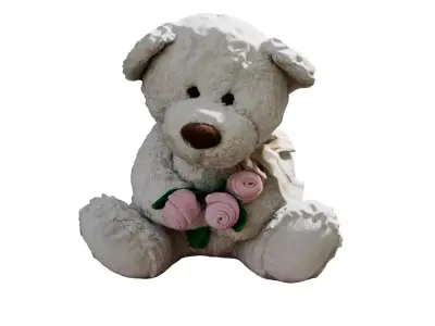 Toy White Bear Low-poly 3D model