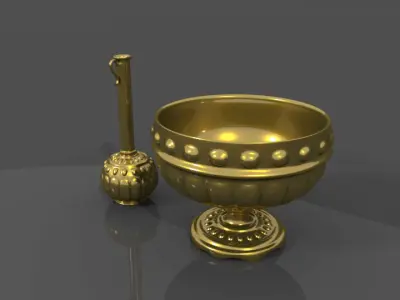 Ancient cups Low-poly 3D model